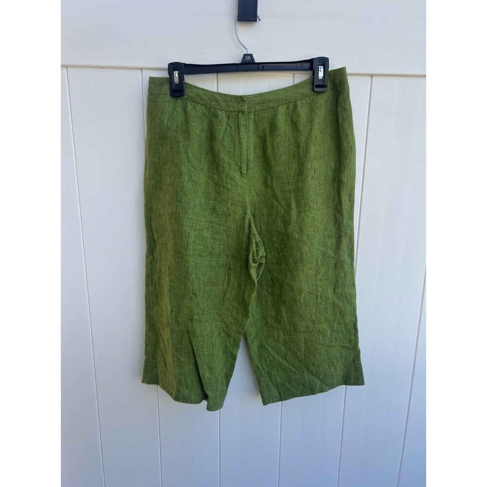 Style & Co Collection 100% Linen Green Wide Leg Pants Size 10P
